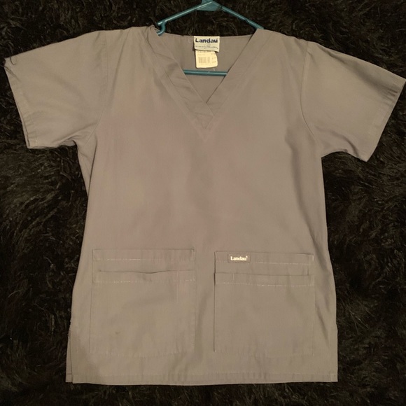 Set of 3 Gray Landau Scrub Tops - Picture 4 of 4